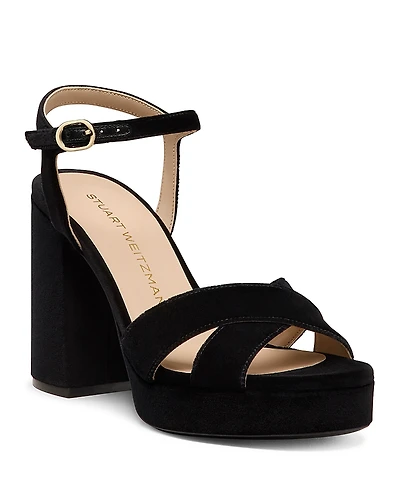 Stuart Weitzman Women's Dayna Velvet Platform Sandals