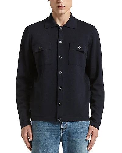 Peserico Wool Button Front Shirt