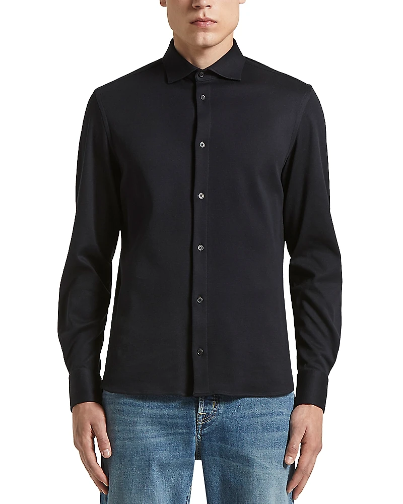 Peserico Solid Button Front Shirt