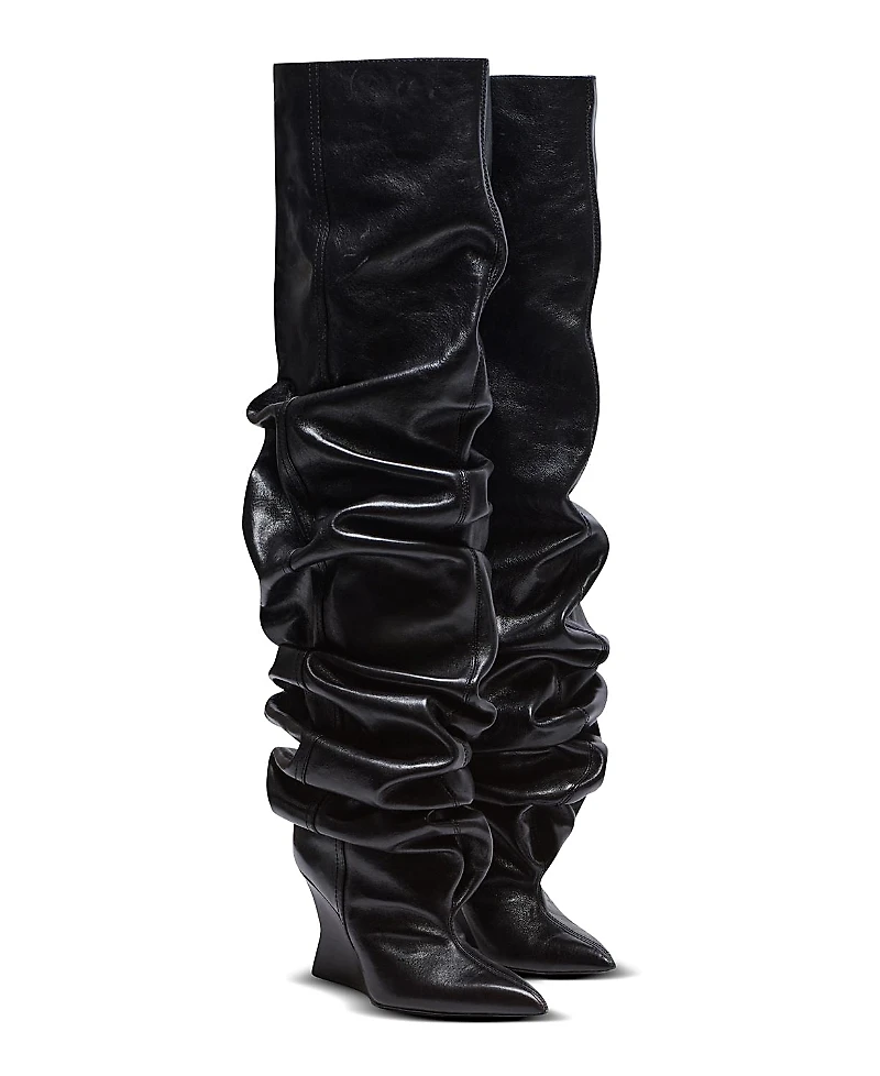 Balmain Women's Wedge Thigh-High Boots