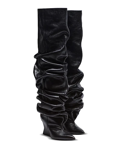 Balmain Women's Wedge Thigh-High Boots