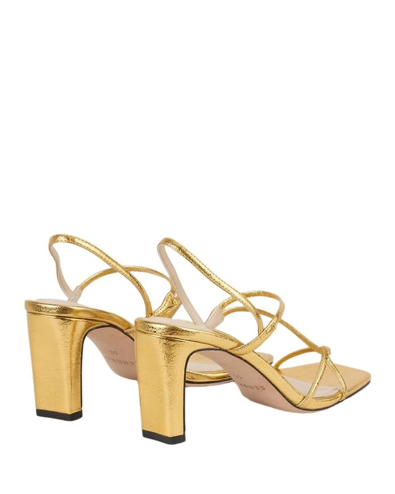 Women's Faye Metallic Square Toe Strappy Slingback Sandals