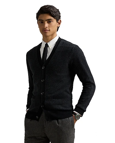 Polo Ralph Lauren Herringbone Jacquard Wool Cardigan
