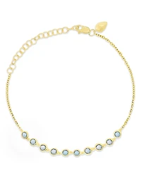Meira T 14K Yellow Gold Blue Topaz Bezel Chain Link Bracelet