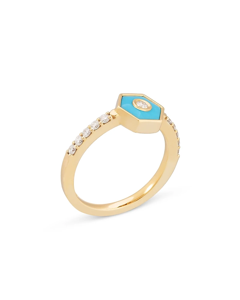 Miseno Jewelry Diamond & Turquoise Baia Stackable Ring