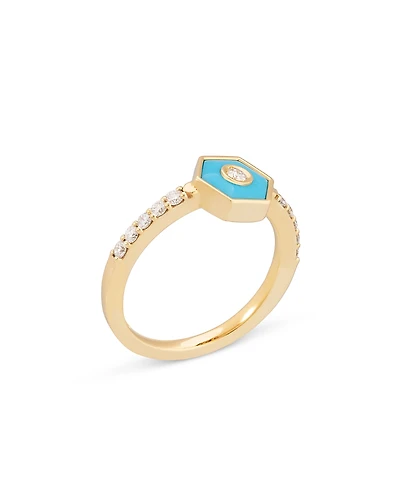 Miseno Jewelry Diamond & Turquoise Baia Stackable Ring