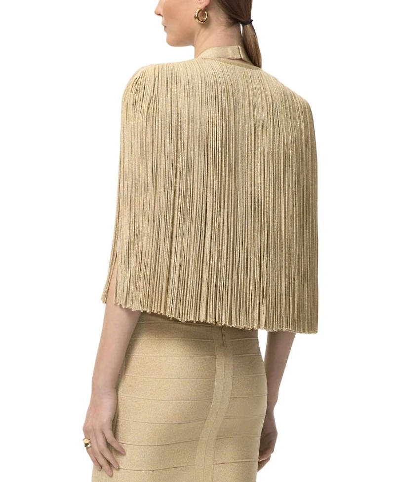 Metallic Fringe Cape