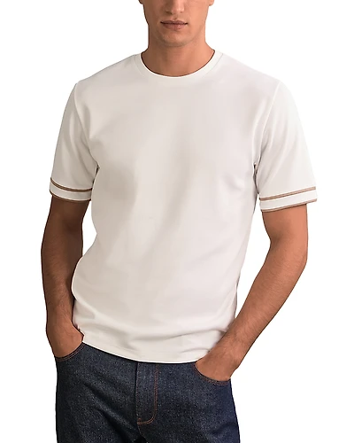 Reiss Oscar Piped Textured Crewneck Tee