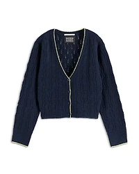 Scotch & Soda Girls' Lightweight Ajour Knitted Cardigan - Little Kid, Big Kid