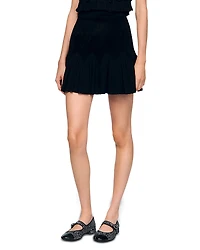 Sandro Orea Velvet Mini Skirt