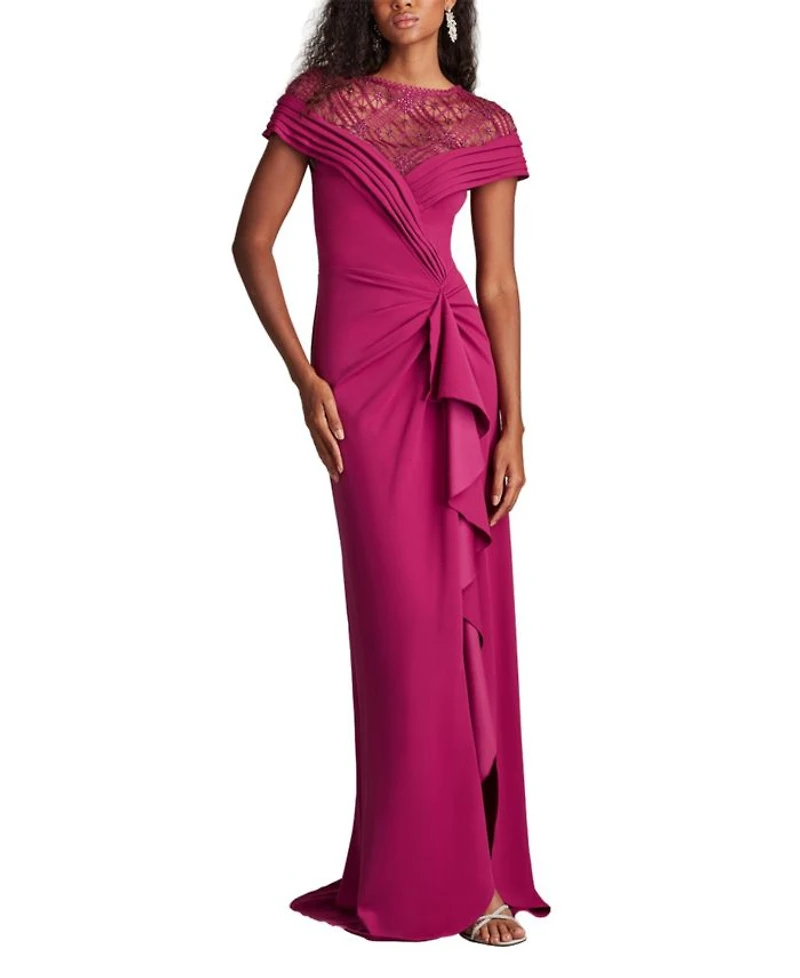 Yura Waterfall Flounce Gown