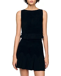 Sandro Oreon Ruffled Crop Top