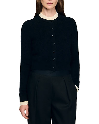 Sandro Amaro Pointelle Collar Cardigan