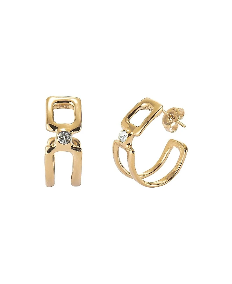 UNOde50 Double Hoop Topaz Earrings