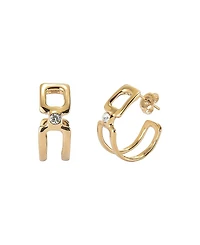 UNOde50 Double Hoop Topaz Earrings