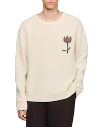 Sandro Wool Flower Detail Sweater