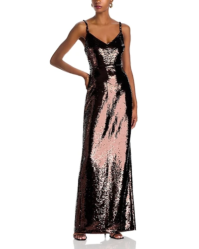 L'Agence Karma Sequin Maxi Dress