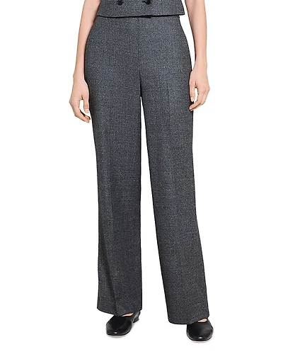 Theory Wool Wide Leg Pull On Pants