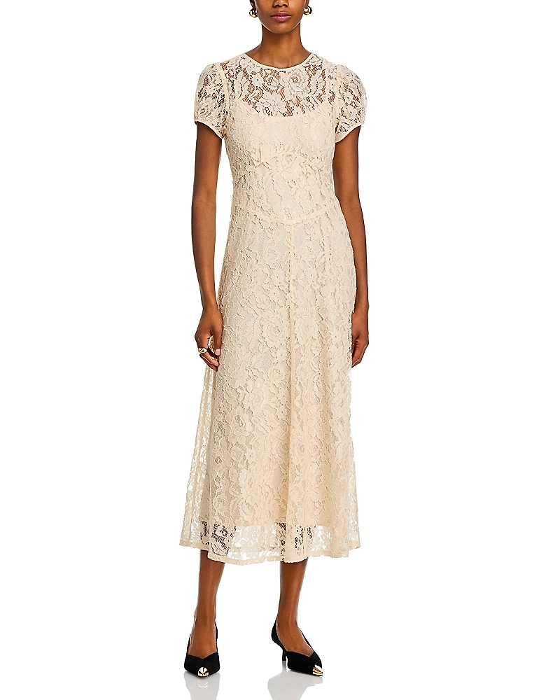 Wayf Clarity Lace Short Sleeve Dress