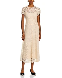 Wayf Clarity Lace Short Sleeve Dress