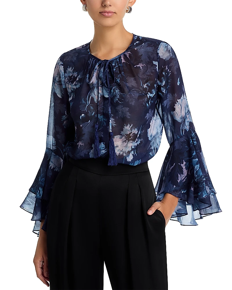 Kobi Halperin Mullin Printed Flared Sleeve Blouse