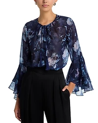 Kobi Halperin Mullin Printed Flared Sleeve Blouse