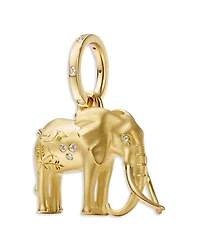 Temple St. Clair 18K Yellow Gold Fj Diamond Tembo Elephant Pendant