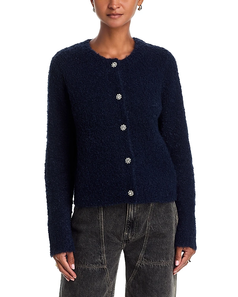 Aqua Boucle Knit Cardigan - Exclusive
