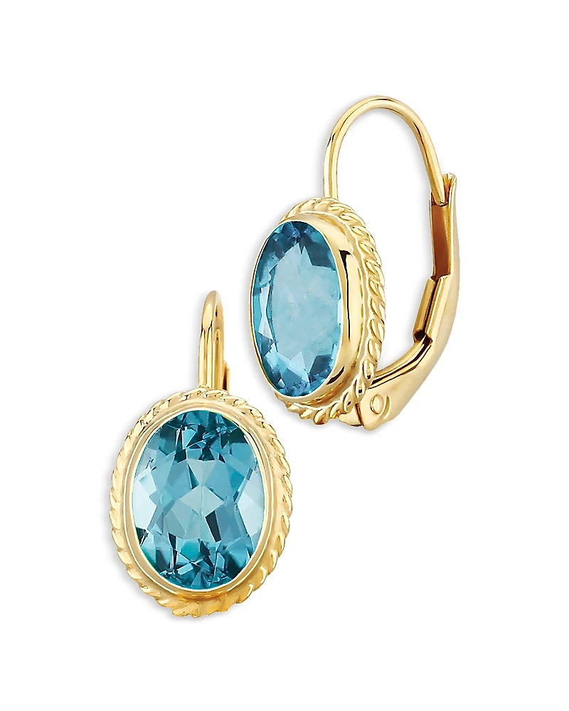 Bloomingdale's Fine Collection Gemstone Faceted Oval Lever Back Earrings