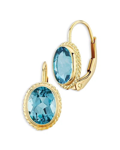 Bloomingdale's Fine Collection Gemstone Faceted Oval Lever Back Earrings