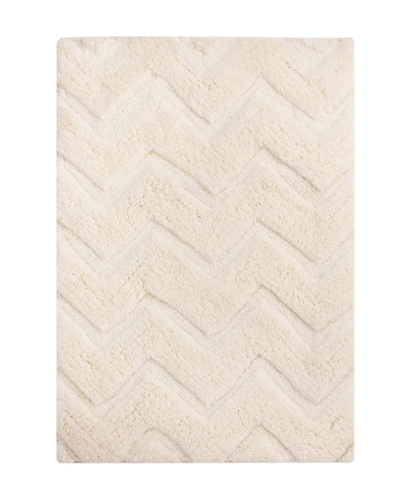 Gauri Kohli Vantaa Bath Mat - Ivory White, 36 L x 24 W