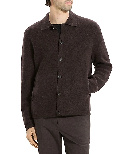 Theory Cameron Corded Cashmere Button Sweater