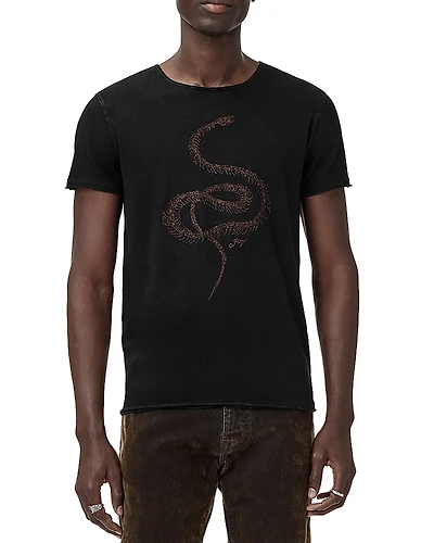 John Varvatos Raw Edge Fine Line Embroidered Tee