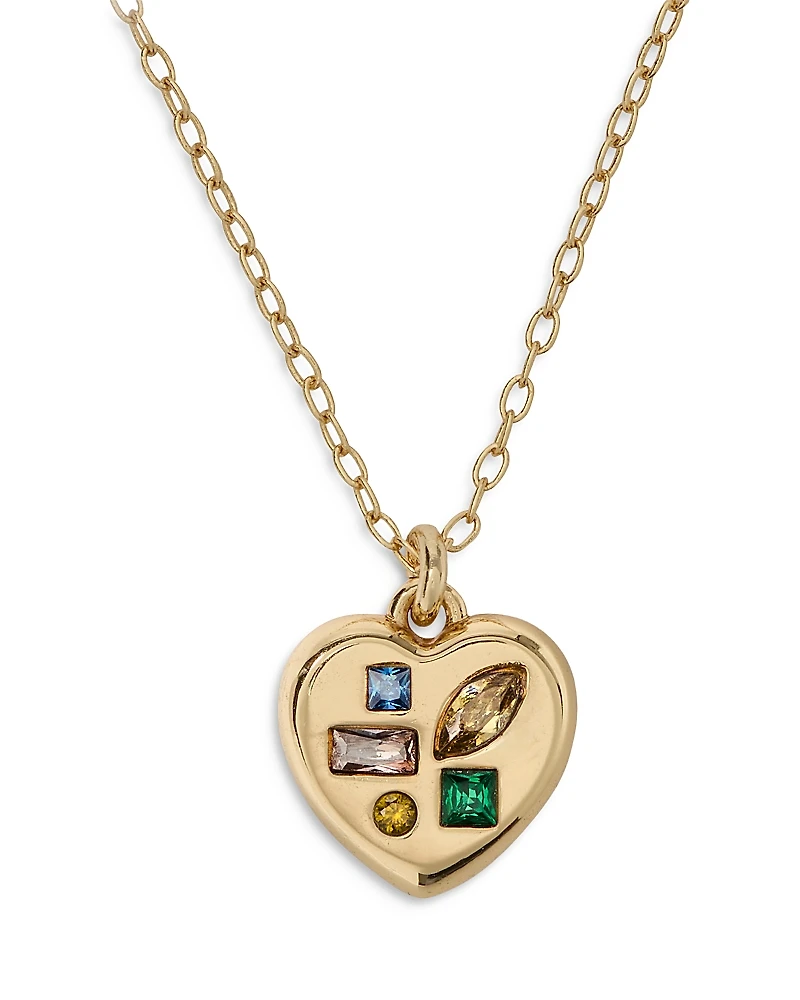 kate spade new york Gifting Self Love Mixed Stone Heart Pendant Necklace, 16-19