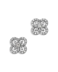 Bloomingdale's Fine Collection Diamond Round & Baguette Clover Stud Earrings