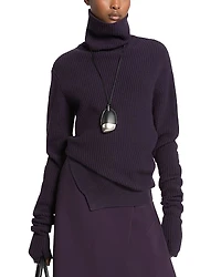 Michael Michael Kors Cashmere Bias Turtleneck Sweater