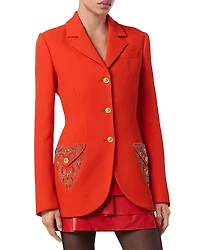 Versace Lightweight Double Wool Crepe Blazer