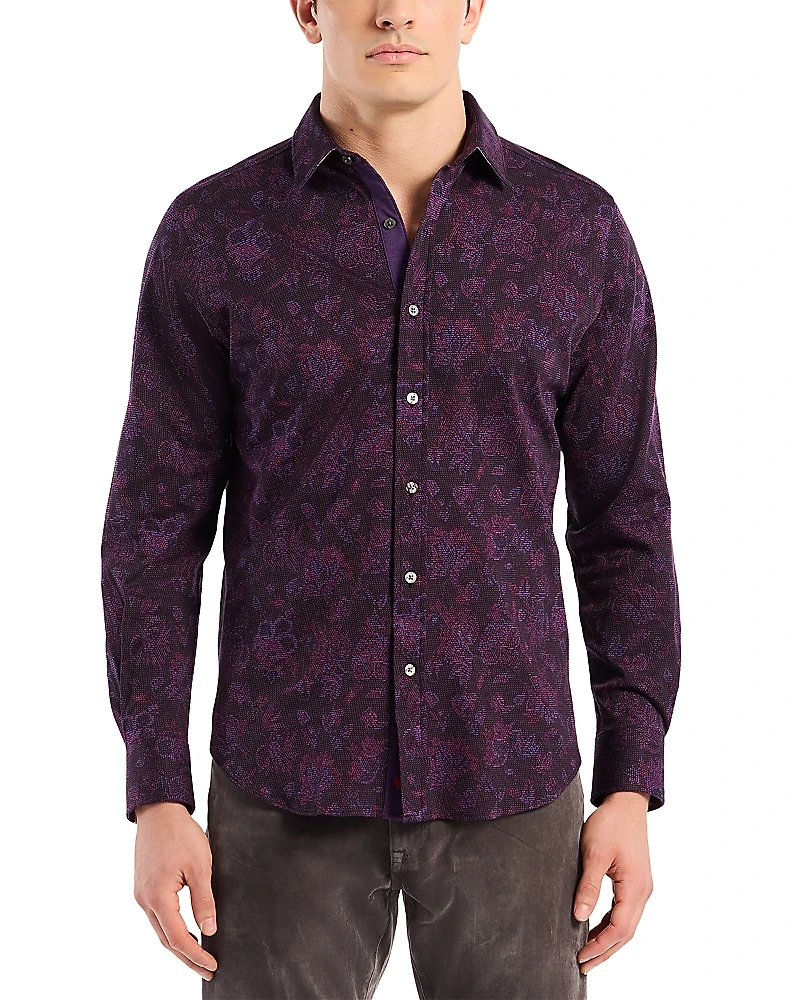 Robert Graham Hoyt Long Sleeve Printed Knit Shirt