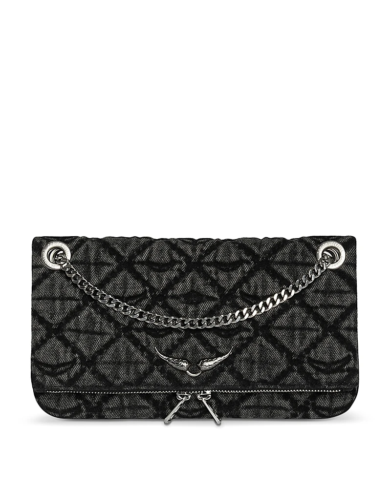 Zadig & Voltaire Rock Ii Denim Monogram Crossbody Bag