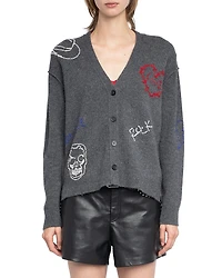 Zadig & Voltaire Mirkaz Cashmere V Neck Cardigan Sweater