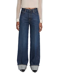 Frame The Cuffed Wide Leg Jeans