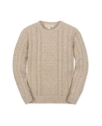 Hope & Henry Boys' Organic Long Sleeve Fisherman Cable Pullover Sweater - Little Kid, Big Kid