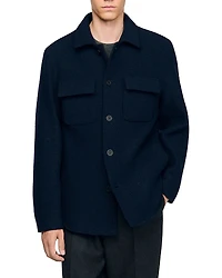 Sandro Wool Boucle Shirt Jacket