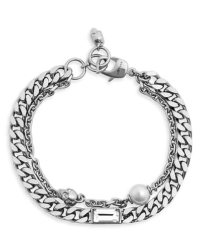 McQueen Skull & Cultured Freshwater Pearl Bracelet