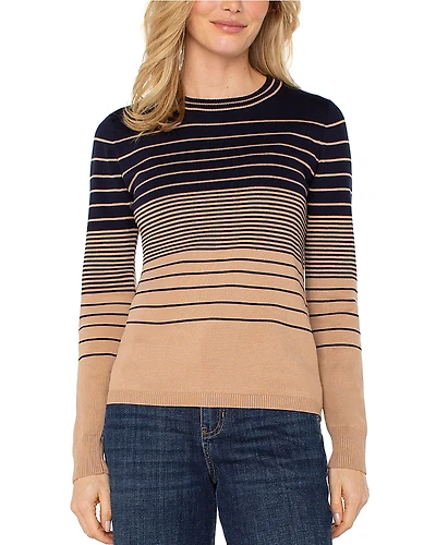 Liverpool Los Angeles Striped Colorblocked Sweater