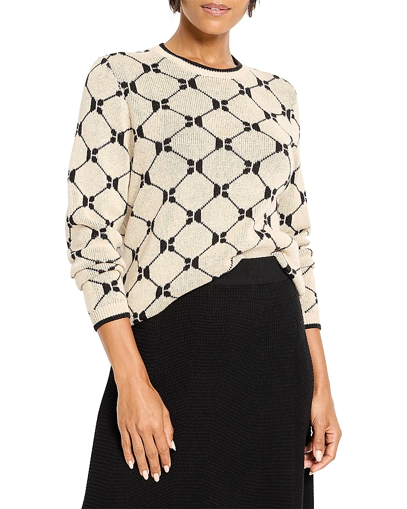 Nic+Zoe Geometric Argyle Sweater
