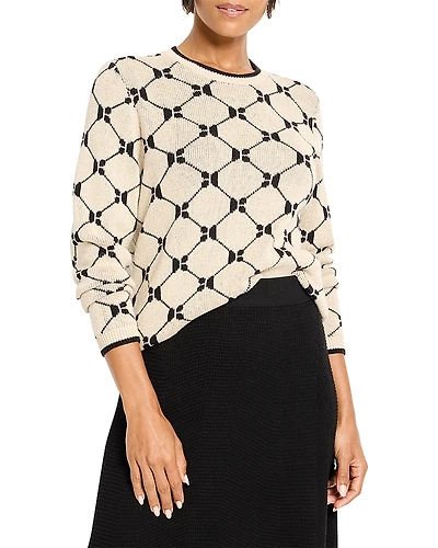 Nic+Zoe Geometric Argyle Sweater