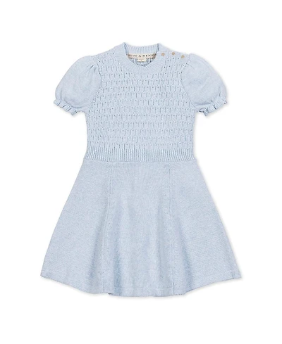 Hope & Henry Girls' Organic Puff Sleeve Sweater Dress - Little Kid, Big Kid