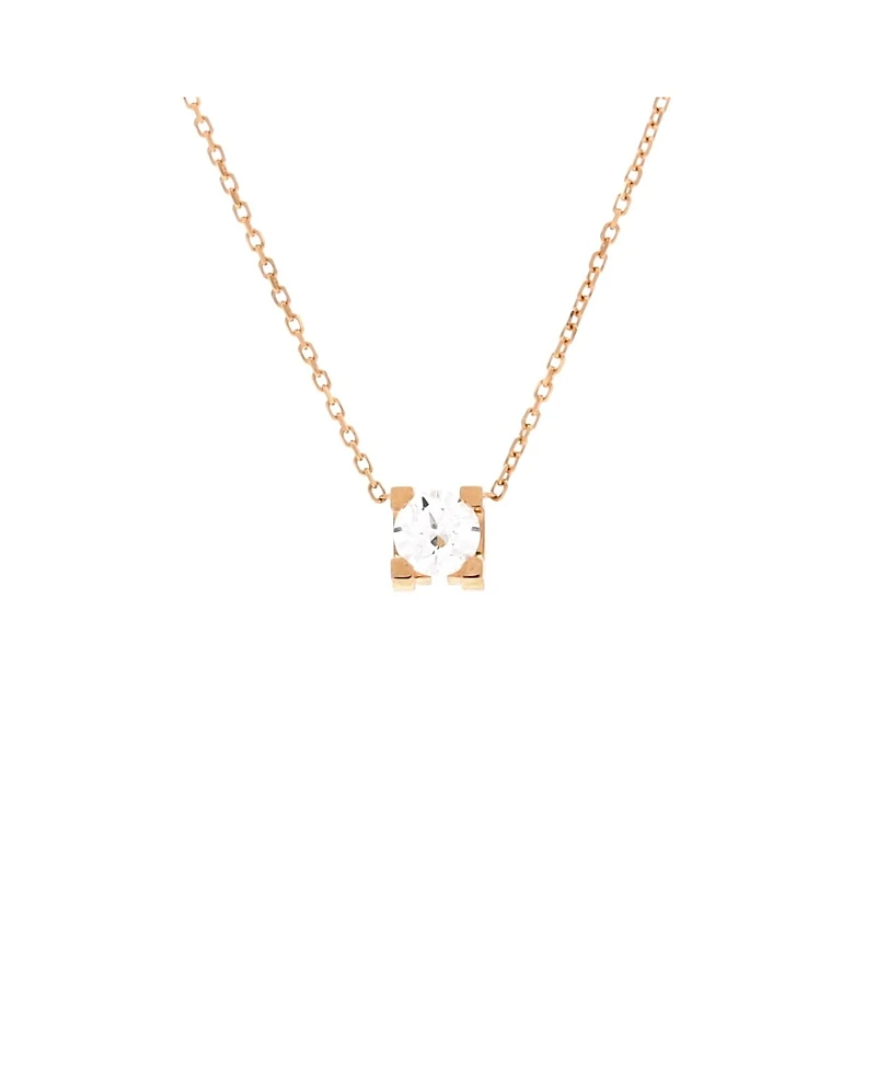 Pre-Owned Cartier 0.50-0.59CT C de Cartier Necklace 18K Rose Gold and Diamond