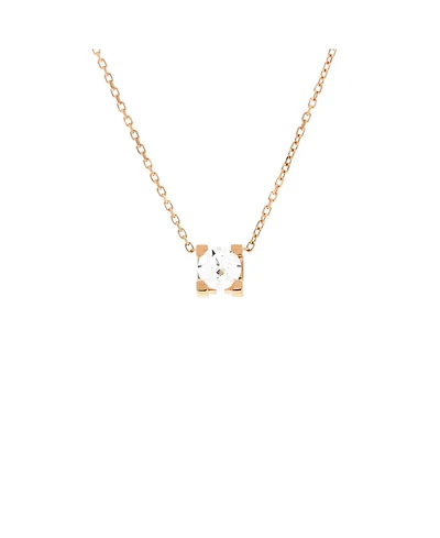 Pre-Owned Cartier 0.50-0.59CT C de Cartier Necklace 18K Rose Gold and Diamond
